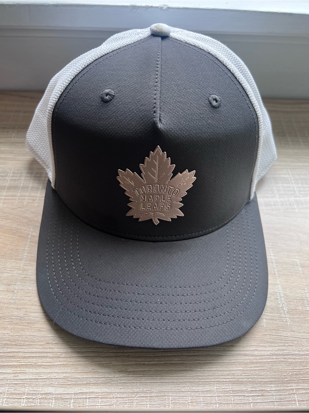 Toronto Maple Leafs Gray Trucker Hat with White Mesh